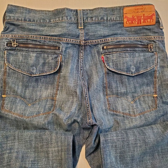 Rare Levi's Red Collection Jeans Distressed Zippered Pockets 34 X 30 - Picture 4 of 11